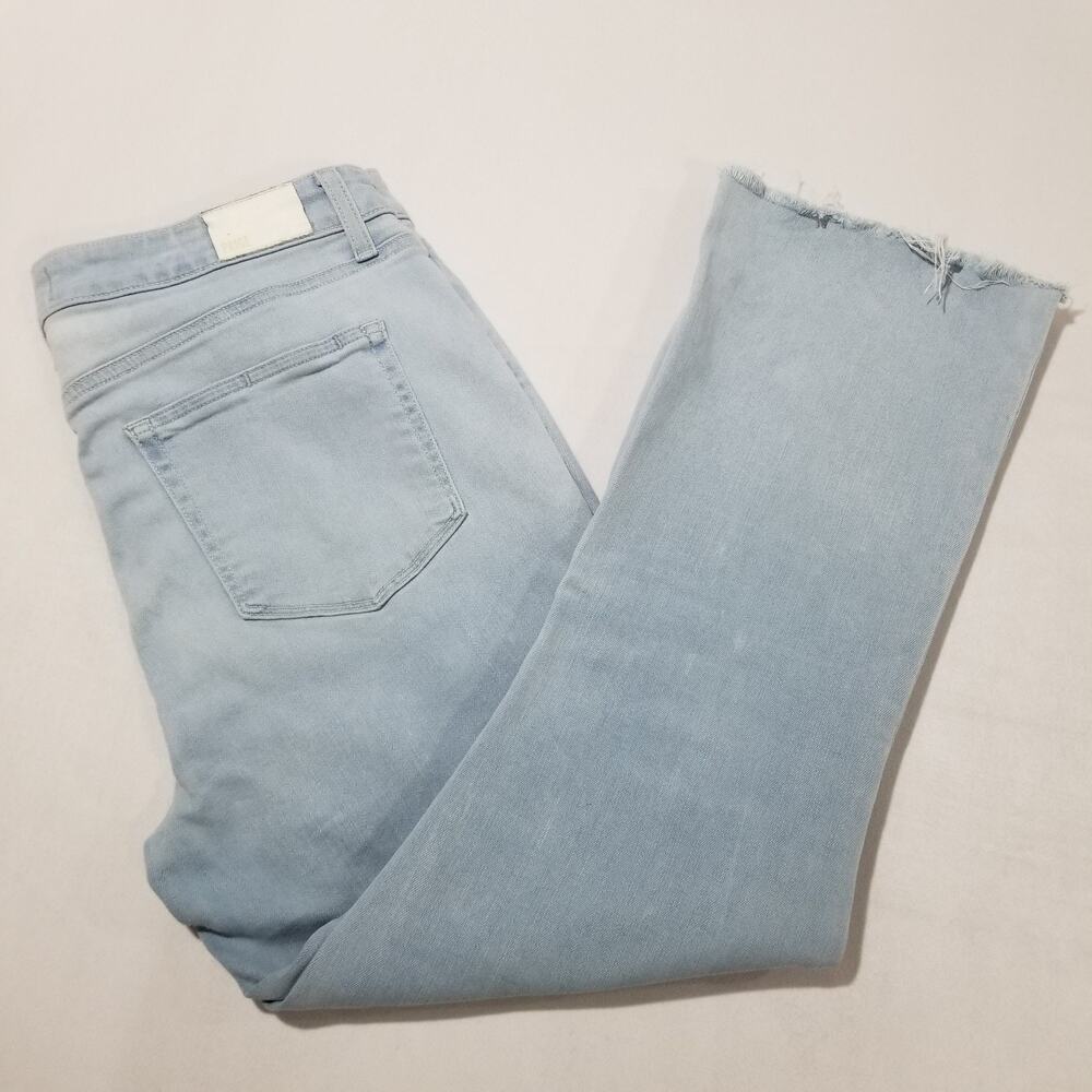 Paige Denim 32 Colette Crop Flare Jeans Fringe Raw Hem Bossanova Cropped Ankle - Picture 3 of 11